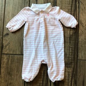 Ralph Lauren pink and white striped outfit.